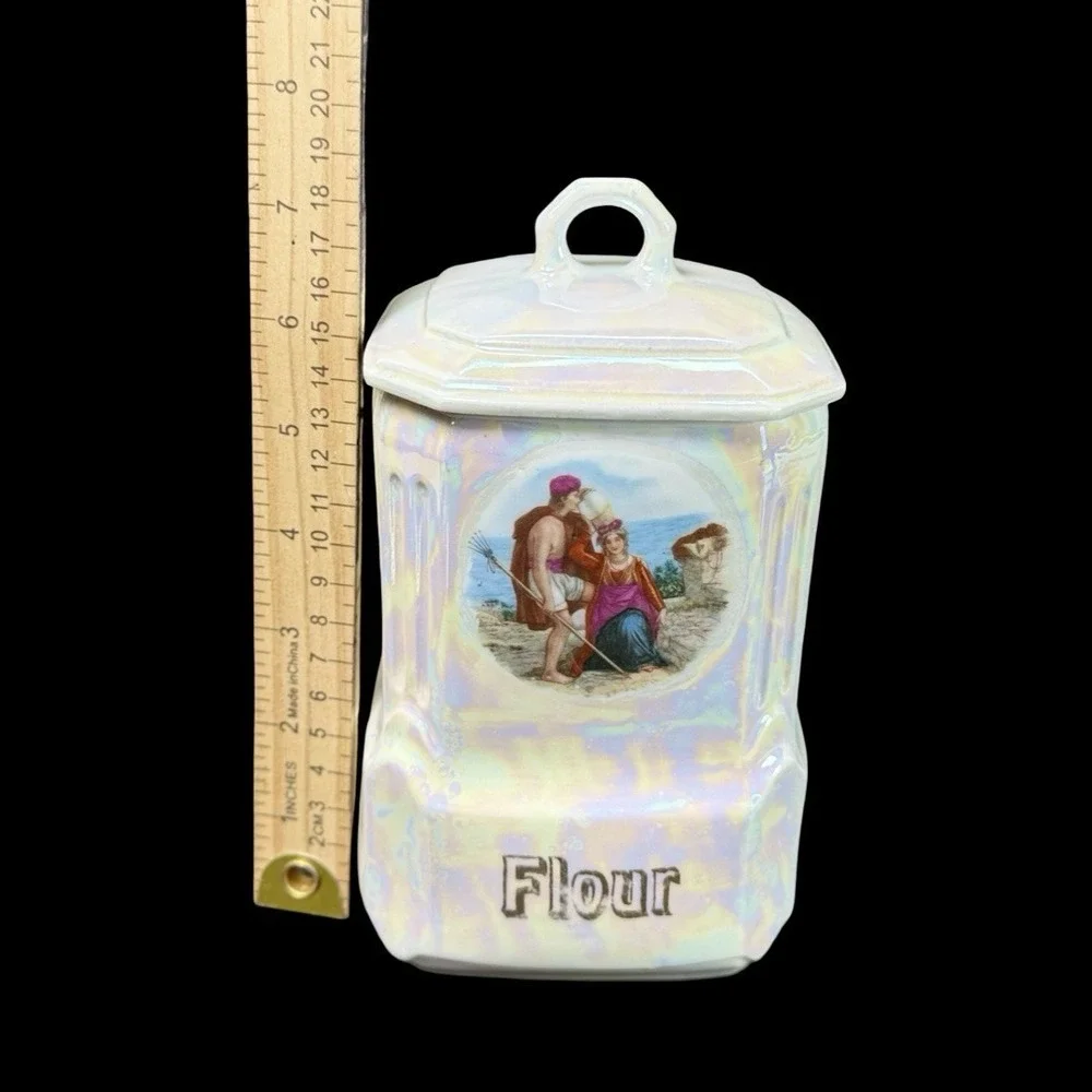 MEPOCO‎ Wares Flour Canister Iridescent Lustreware Made In Germany Vintage